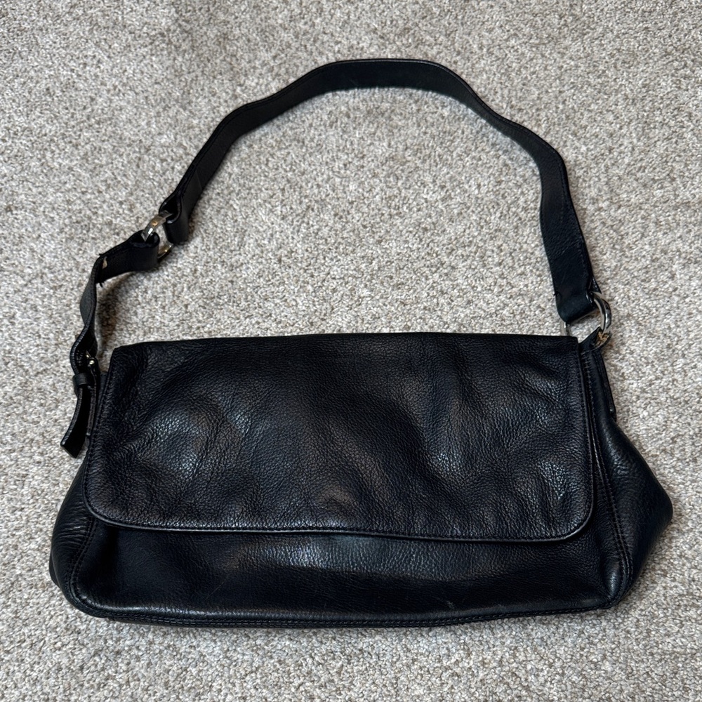 MILA PAOLI Classic Black Fine Leather Shoulder Bag Made In Italy - Picture 13 of 13